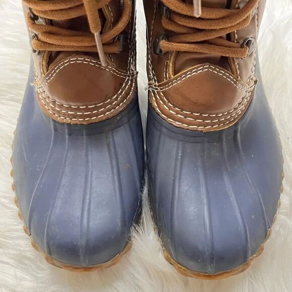 Easy Spirit Faux Fur Lined Winter Duck Boots Brown & Blue Size 7.5 - Picture 8 of 10
